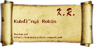 Kubányi Robin névjegykártya